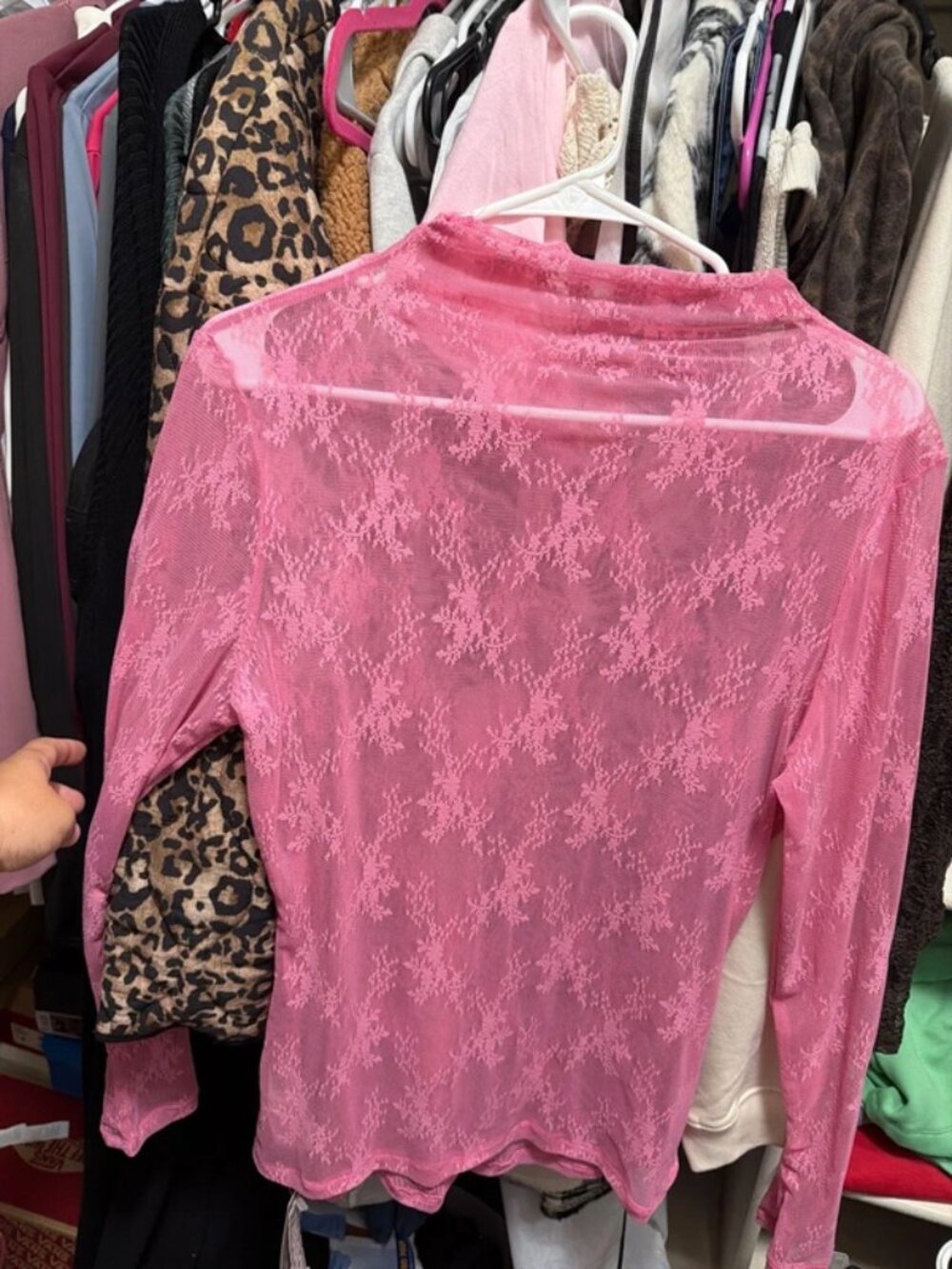 Pink lace long sleeve